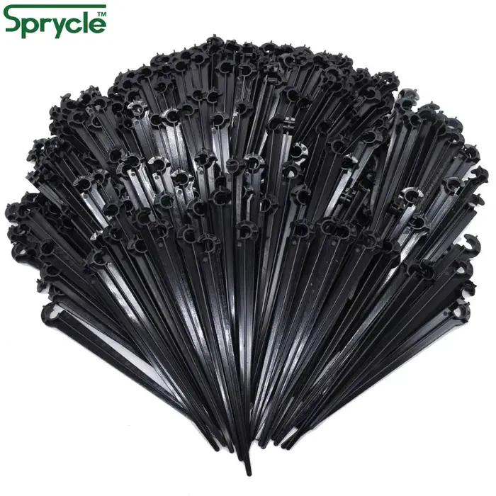 SPRYCLE 50-200X jardin 1/4 pouces crochet de type C Support fixe piquets tige ajustement 4/7mm tuyau