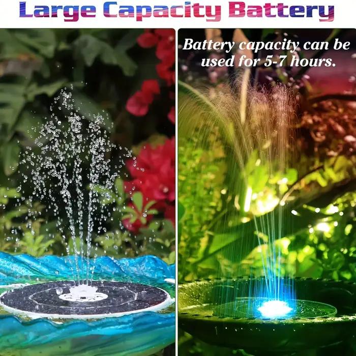 Pompe de fontaine solaire LED 6,5 W avec lumières, pour piscine de bain d'oiseaux, fontaine d'eau so