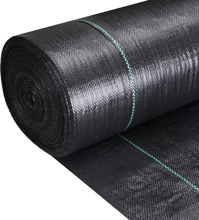 Tissu de barrière contre les mauvaises herbes robuste, tissu tissé de contrôle des mauvaises herbes,
