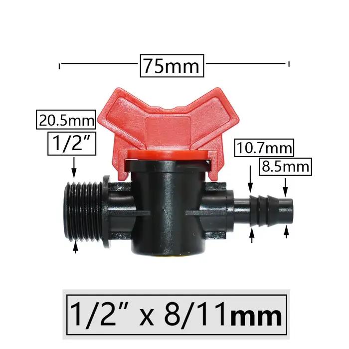 Mini Valve barbelée pour tuyau de jardin, connecteurs barbelés avec filetage de 1/2 3/4 pouces, racc
