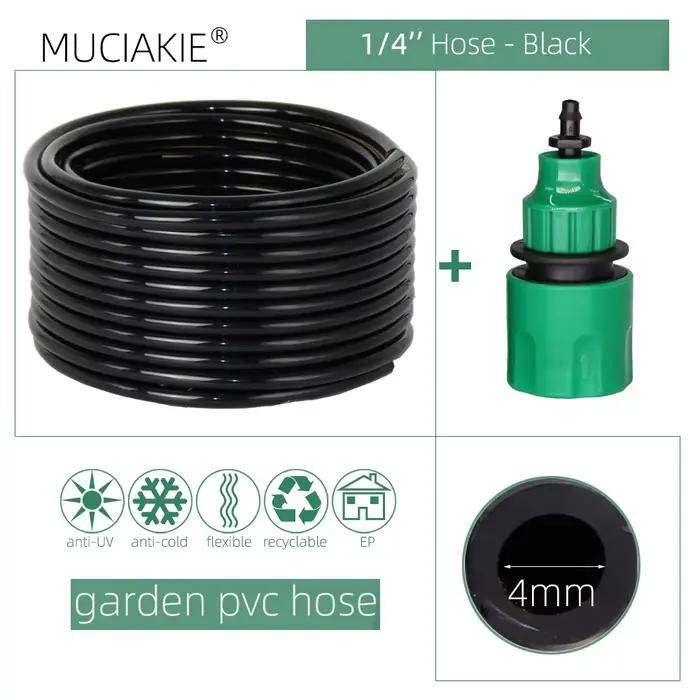 Tuyau d'arrosage de jardin avec connecteur rapide, micro tube d'irrigation par brumisation goutte à 
