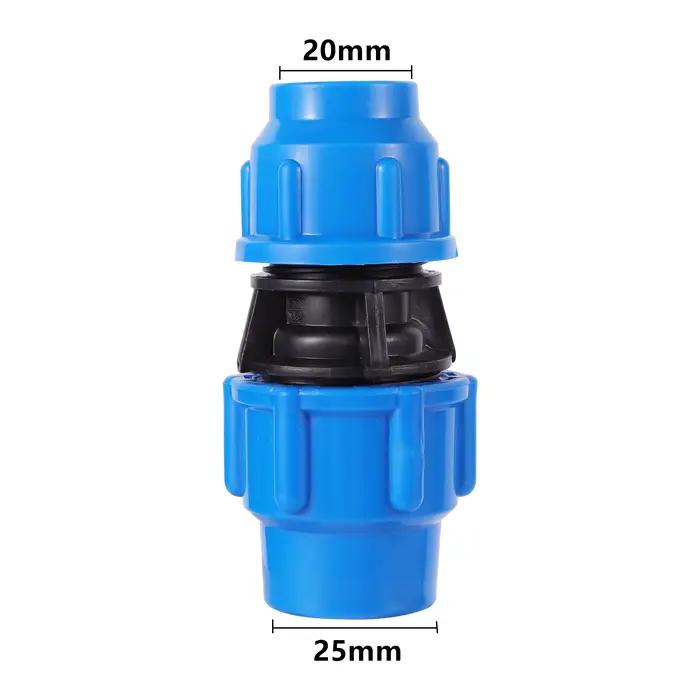 Connecteur rapide de tuyau PE 20/25/32/40/50mm, coude réducteur de tuyau d'eau, raccords en plastiqu
