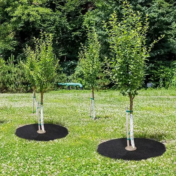 Anneau de paillis d'arbre non tissé, barrière de désherbage, polymères protecteurs, couverture végét