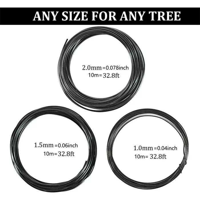 Fil de bonsaï 5/10m, 1mm, Support pour plantes, fil en aluminium anodisé pour faire du bonsaï sur le