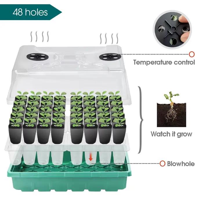 Plateaux de semis Boîte de germination avec chauffage 30W, polymères chauds, kit de démarrage de gra