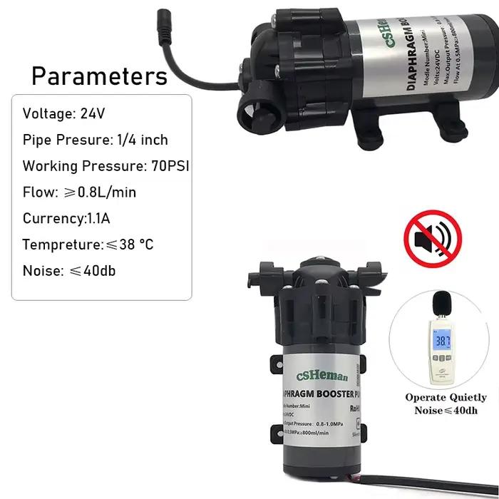 Kits de système de refroidissement par brumisation silencieux DIY avec pompe à eau silencieuse DC24V