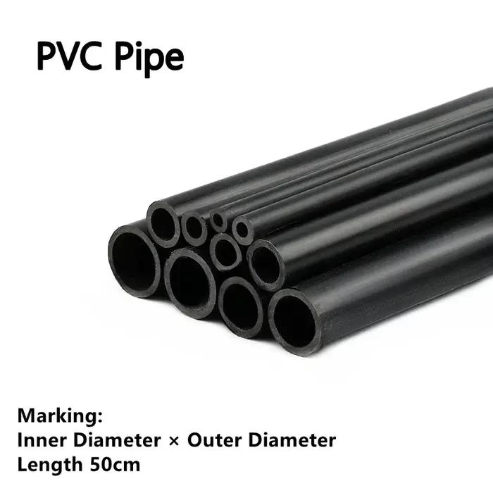 3 ~ 8 pièces longueur 50cm diamètre extérieur 5 ~ 19mm PVC tuyau noir Aquarium Aquarium Tube raccord