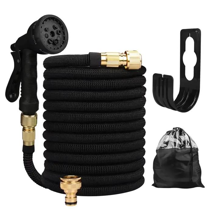 Tuyau d'eau de jardin extensible, Double connecteur métallique, bobine en Pvc haute pression, tuyaux