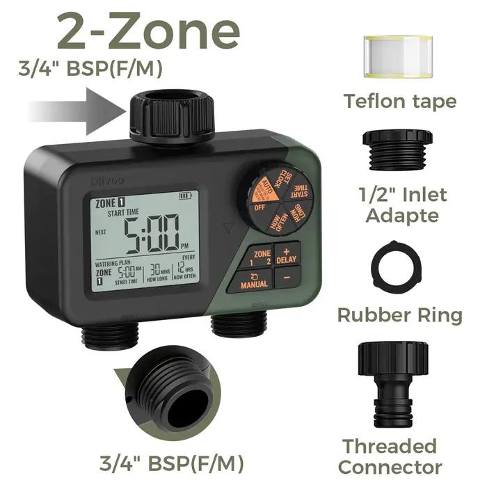 Diivoo minuterie d'eau de jardin minuterie d'irrigation automatique Programmable à 3 zones avec reta