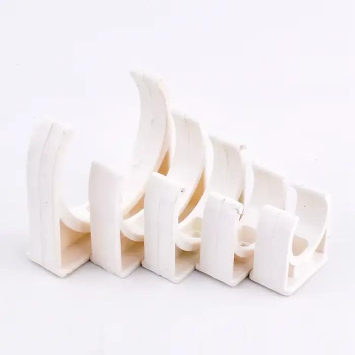 Collier de serrage de tuyau en PVC blanc, alimentation en eau, d'argile de jardin, clip de tube d'ea