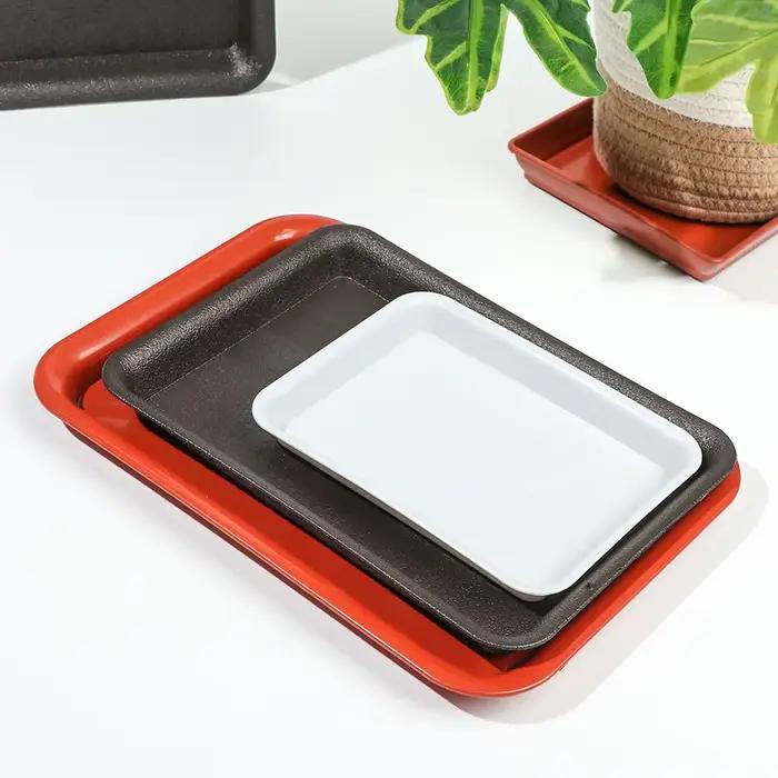 Pot de fleur en plastique pour l'intérieur et l'extérieur, plateaux d'égouttement, plante rectangula