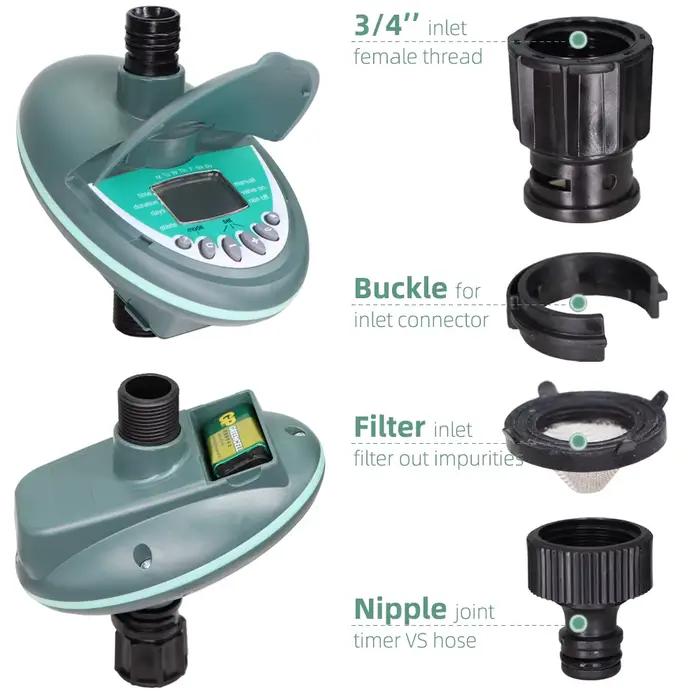 Minuterie d'irrigation de jardin avec écran LCD, contrôleur d'arrosage hebdomadaire 03/pigments, arr