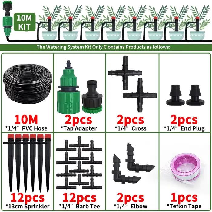 Kit de système d'arrosage automatique d'irrigation goutte-à-goutte de jardin, arroseur 1/4 ''13CM po