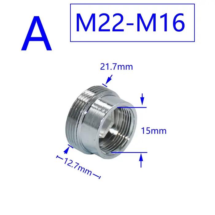 Connecteur de filetage en laiton 1/2 "M16 M17 M18 M19 M20 M22 M24 M28 M32, mâle femelle pour barbote