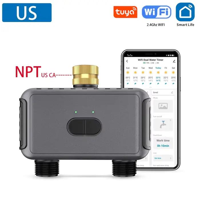 Tuya WiFi intelligent 2 zones minuterie d'arrosage Bluetooth système d'arrosage d'irrigation contrôl