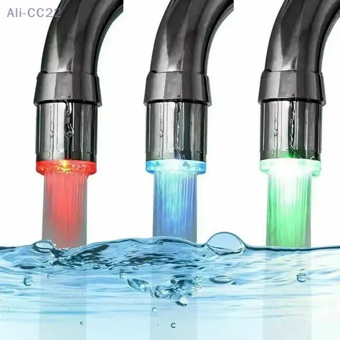 Robinet à capteur écologique avec indicateur d'affichage LED 3 couleurs, aérateur de buse de robinet