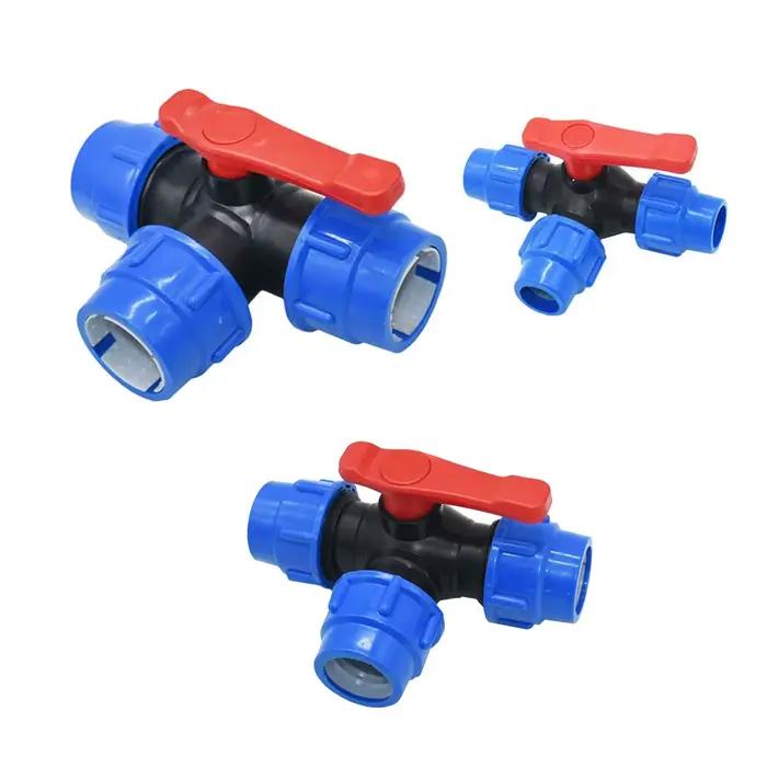 Connecteur de robinet de Tube PE en plastique, séparateur d'eau en T, Valve rapide, coupleur d'irrig