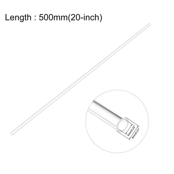 Uxcell O.D 8mm-22mm 50cm de Long tuyaux acryliques rigides Tube rond Tube Transparent PMMA Tube Aqua