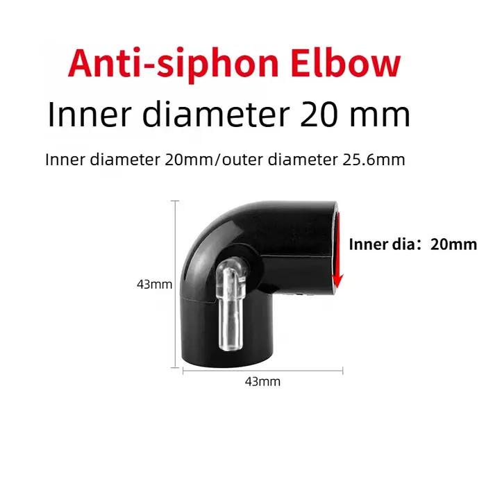Coude anti-siphon pour aquarium, raccord de prévention du reflux pour filtre de bac, clapet anti-déb