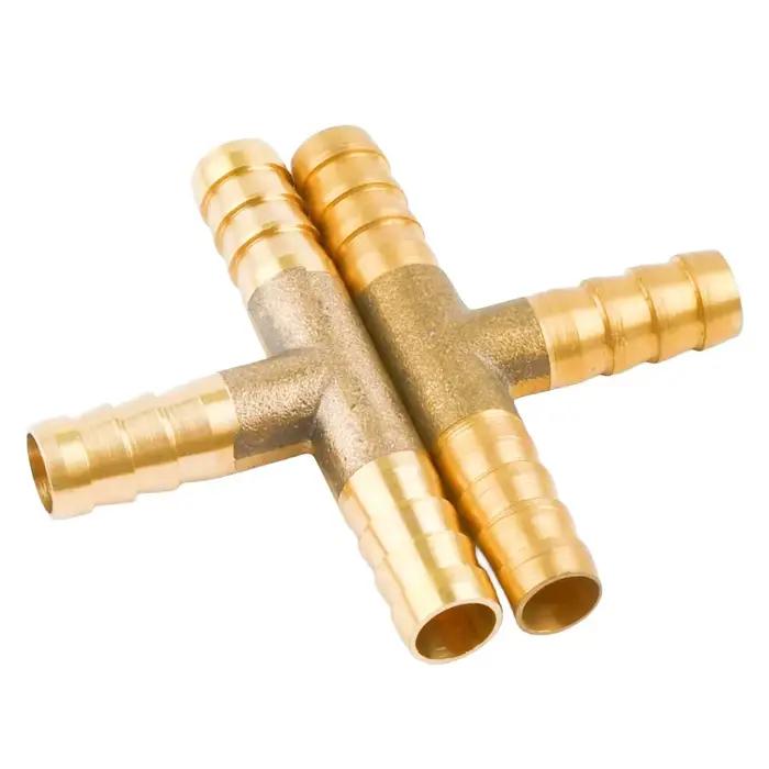 Raccord de tuyau en laiton, Type T, adaptateur de connecteur à 3 voies 4/5/6/8/10/12/16/19mm, tuyau 