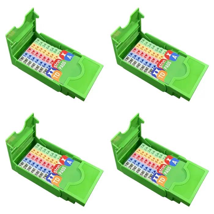Bridge Partner – ensemble de 4 appareils d'enchère, boîte d'enchère de couleur bleu ciel, comprend d