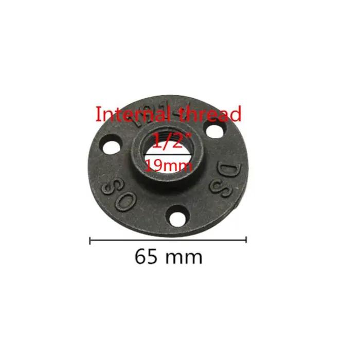 Raccords de tuyaux en fonte malléable, 1 pièce, 1/2 "3/4" 1 ", noir, décoratif, pour sol/mur, fourni