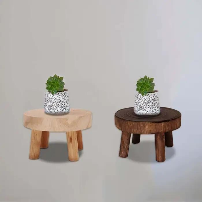 Étagère de support de plante durable, tabouret en bois créatif, porte-pot succulent de haute qualité