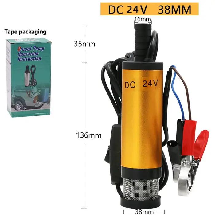 Mini pompe Submersible électrique Portable 12V/24V DC, 12l/min, coque en alliage d'aluminium, transf