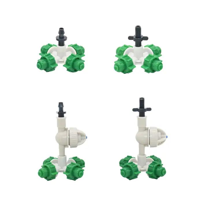 Buse de brumisation croisée pour serre, 4 voies, anti-goutte, avec connecteur fileté 1/4 ", 1 jeu