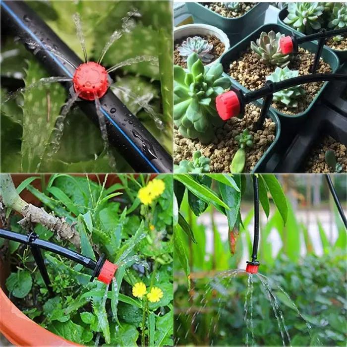 50/100 pièces 8 trous réglable Irrigation goutteur arroseur émetteur goutteur Micro goutte à goutte 