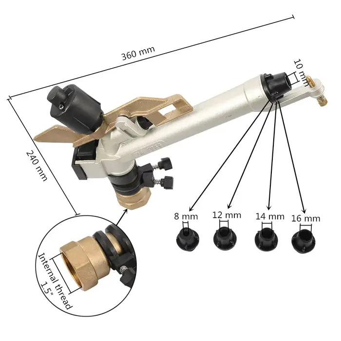 1 "1.5" pistolet agricole irrigation de jardin arrosage arrosage pistolet à eau de jardin pulvérisat