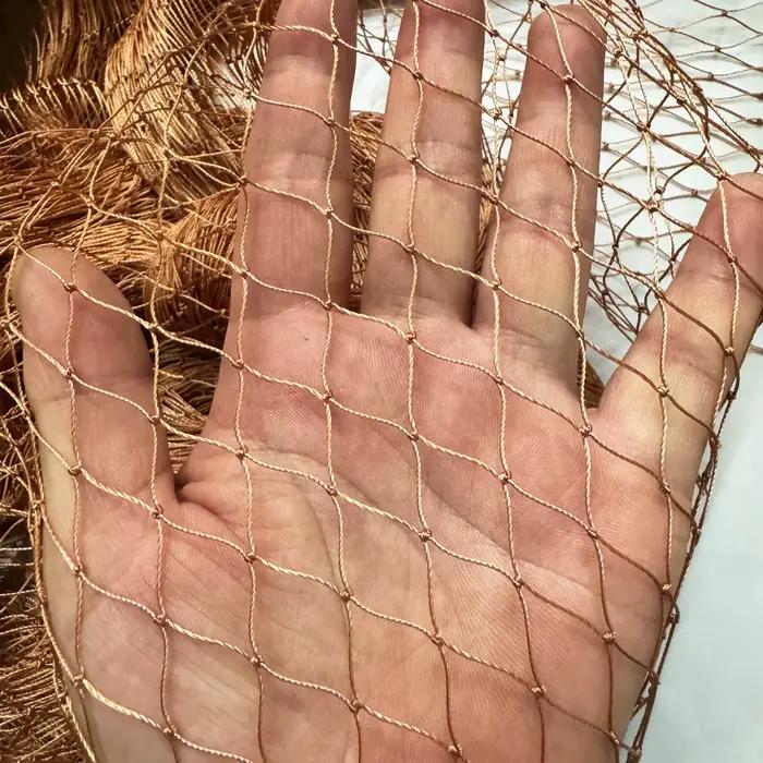 Filet en nylon marron, filet de ligne de pneu solide pour filet anti-oiseaux, maille de protection p