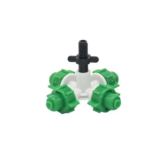 Buse de brumisation croisée pour serre, 4 voies, anti-goutte, avec connecteur fileté 1/4 ", 1 jeu