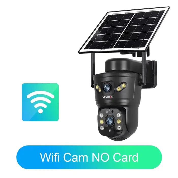 LS VISION 8MP 4G caméra solaire double objectif 2 écrans WiFi PTZ suivi automatique caméra de Survei
