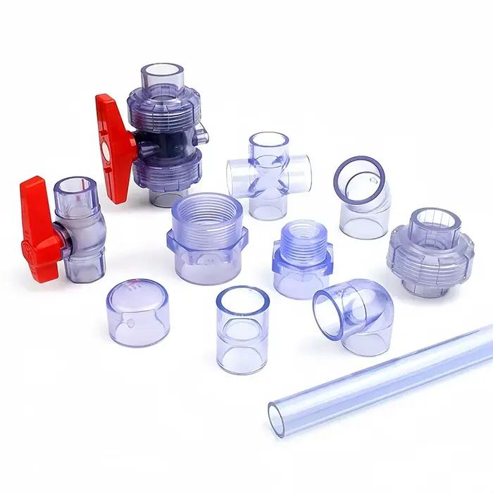 Connecteurs de tuyaux UPVC transparents bleus, 20 ~ 63mm, tuyau de Drainage pour Aquarium, raccords 