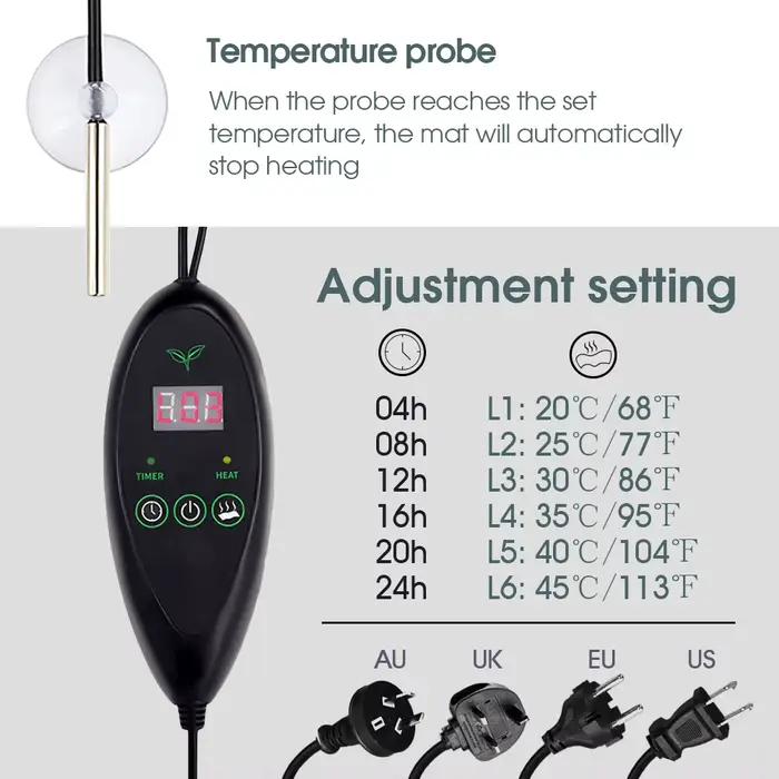 Plateaux de semis Boîte de germination avec chauffage 30W, polymères chauds, kit de démarrage de gra