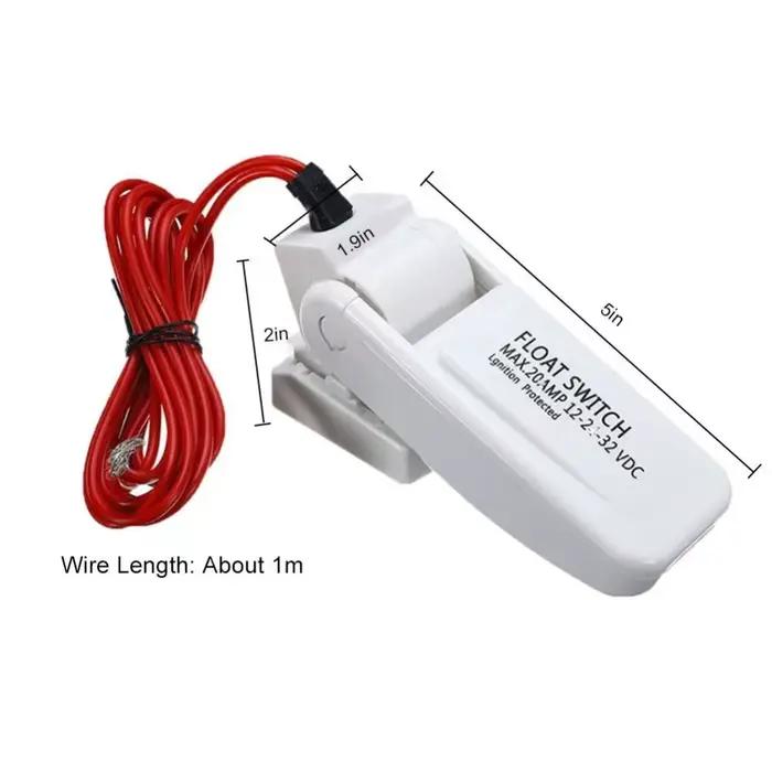 Interrupteur automatique de pompe de cale à flotteur, capteur de niveau d'eau de sécurité 12V/24V/32