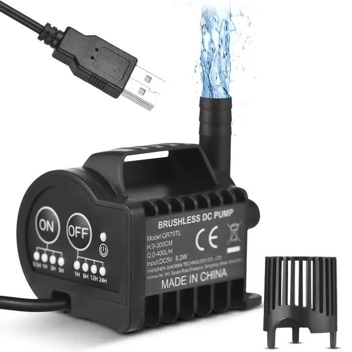 Pompe à eau avec base à ventouse, débit de 400L/H, synchronisation marche/arrêt à 4 vitesses, bassin