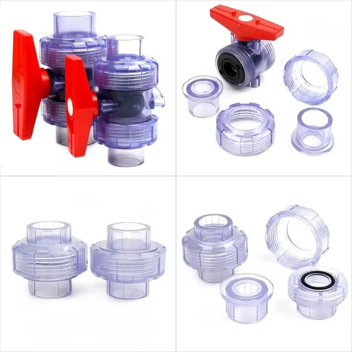 Connecteurs de tuyaux UPVC transparents bleus, 20 ~ 63mm, tuyau de Drainage pour Aquarium, raccords 