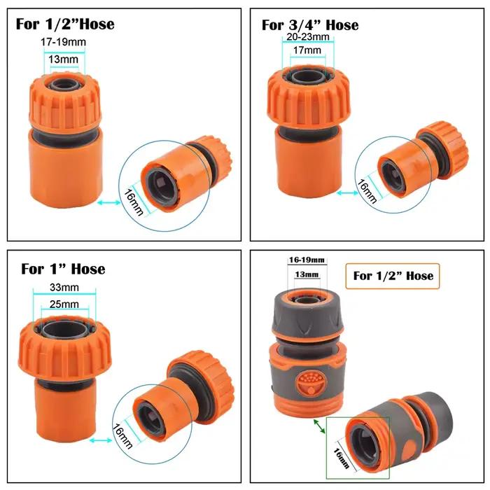 Séparateur d'eau du robinet de jardin à 2 voies, tuyau de 1/2 "3/4" à 20/25mm, connecteur rapide, Ty
