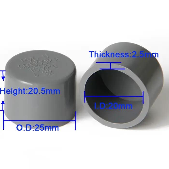 Bouchon de tuyau en PVC gris biosD, couvercle ennemi, tuyau d'alimentation en eau, respectueux de l'
