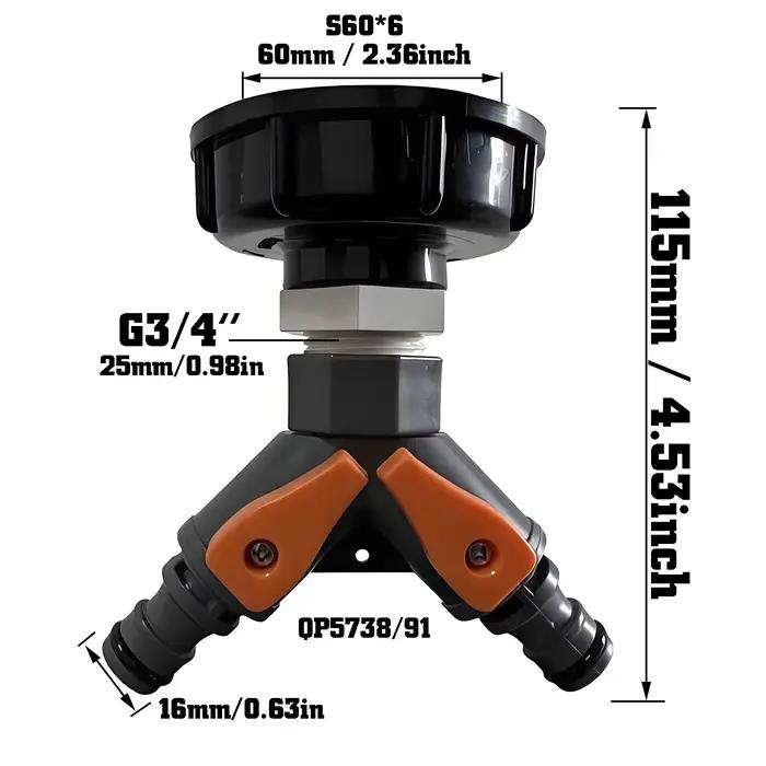 Adaptateur de réservoir d'eau IBC S60*6, adaptateurs de raccordement rapide pour tuyau d'arrosage, r