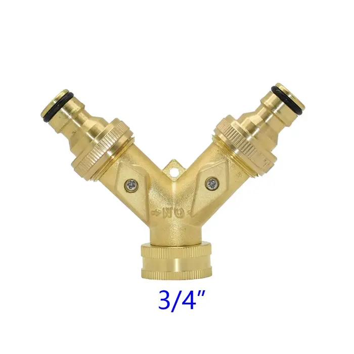 Séparateur de tuyau d'arrosage en plastique et laiton à 4 voies, 3/4 pouces, distributeur de connect