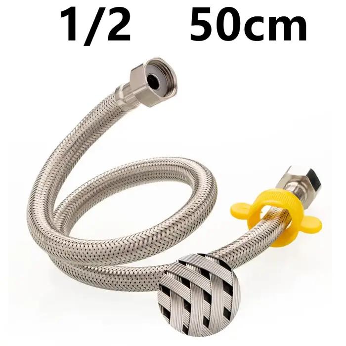 Tuyau antidéflagrant tressé, 50/80cm, 1/2 pouces, tuyau d'eau Flexible pour robinet, cuisine, salle 