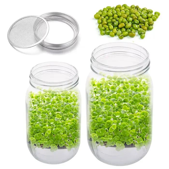 Pots de germination avec écran, kit de germes de légumes, kit Lauren, pot maçon à large bouche, kit 