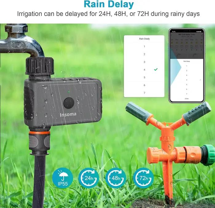 Insoma Wifi minuterie d'arrosage automatique minuterie d'eau de jardin à distance système d'arrosage