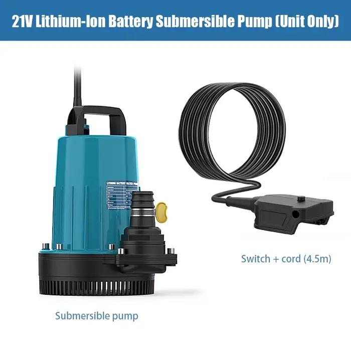 Pompe submersible au lithium 21V, auto-amorçante, portable et multifonctionnelle, pompe à eau pour a