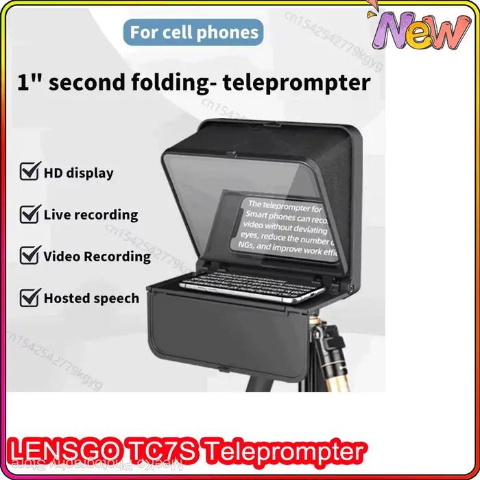 LENSGO-Téléprompteur Portable TC7S, pour Tablette, Smartphone, Vidéo Statique avec Télécommande