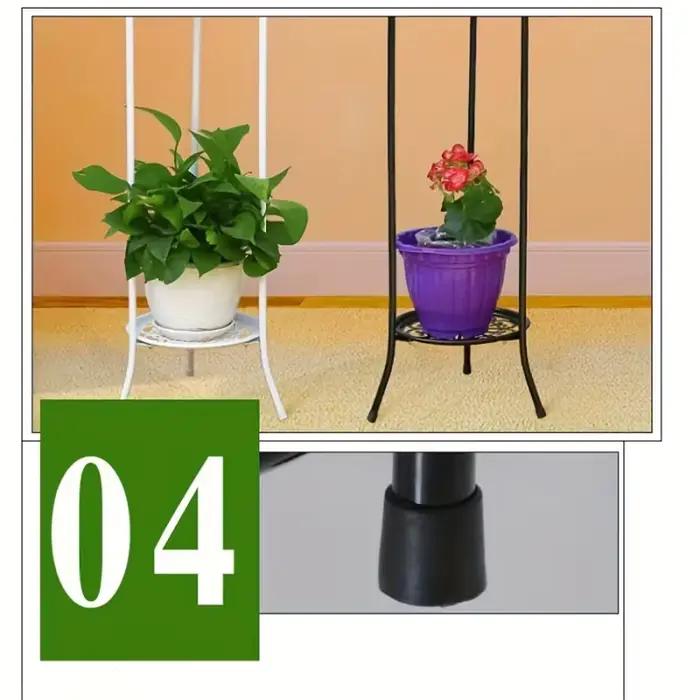 Support de Plante en Métal T1 à 2 Niveaux pour Décoration Intérieure et Extérieure, 1 Paquet
