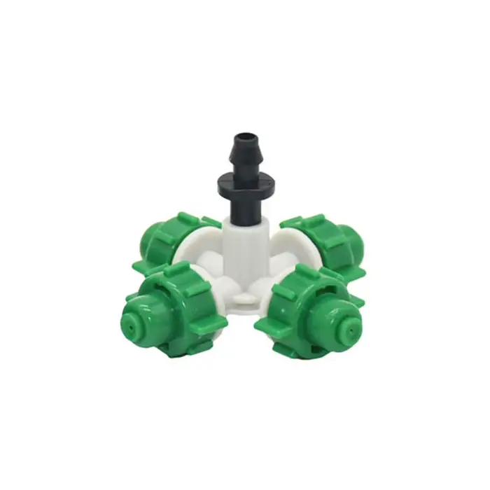 Buse de brumisation croisée pour serre, 4 voies, anti-goutte, avec connecteur fileté 1/4 ", 1 jeu